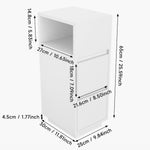 Minimalist Bedside Table With Drawers | White