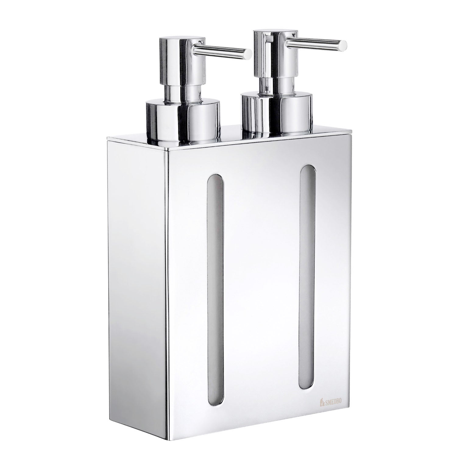 Polished Chrome Wall Mounted 250ml Pump Soap Dispenser | Double | Polished Chrome