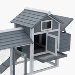 Pawhut Chicken Coop Hen Cage Small Animal Hutch Nesting Box Outdoor Run | Gray