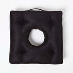 Faux Suede Coccyx Armchair Cushion | 50cm x 50cm | Black