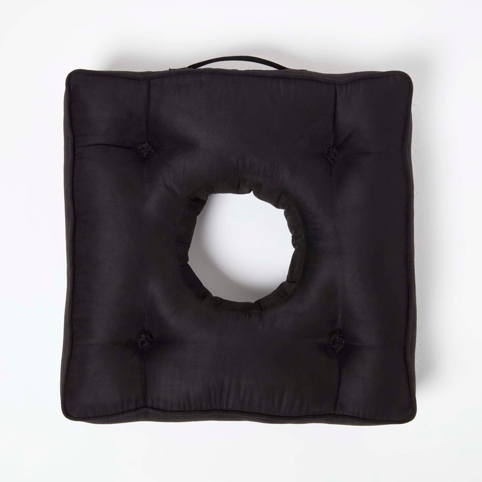 Faux Suede Coccyx Armchair Cushion | 50cm x 50cm | Black