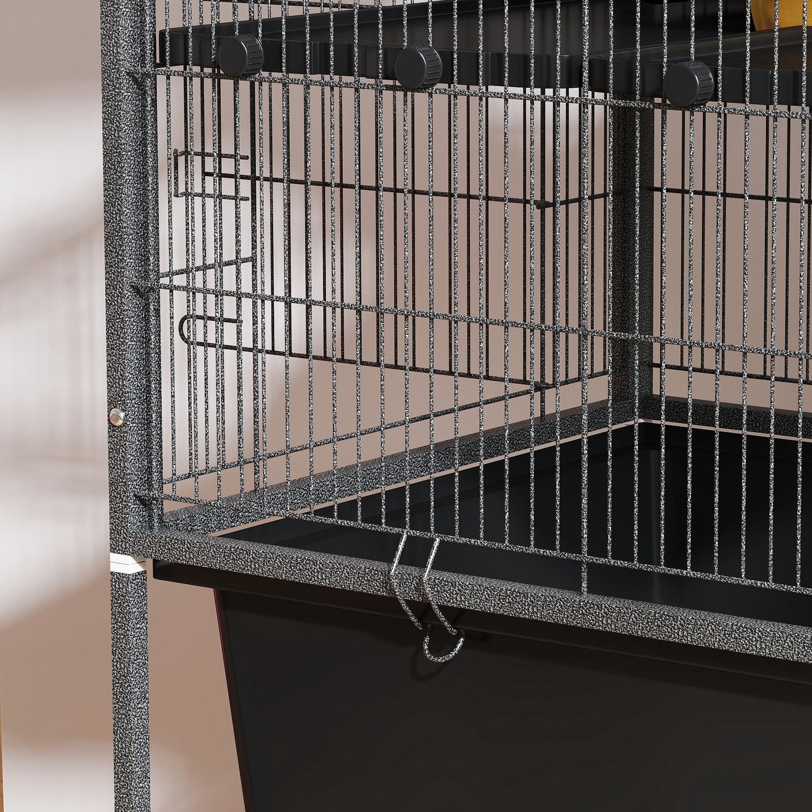 5 Levels Small Animal Cage, Rolling Ferret Cage With Deep Tray, Non-slip Ramps