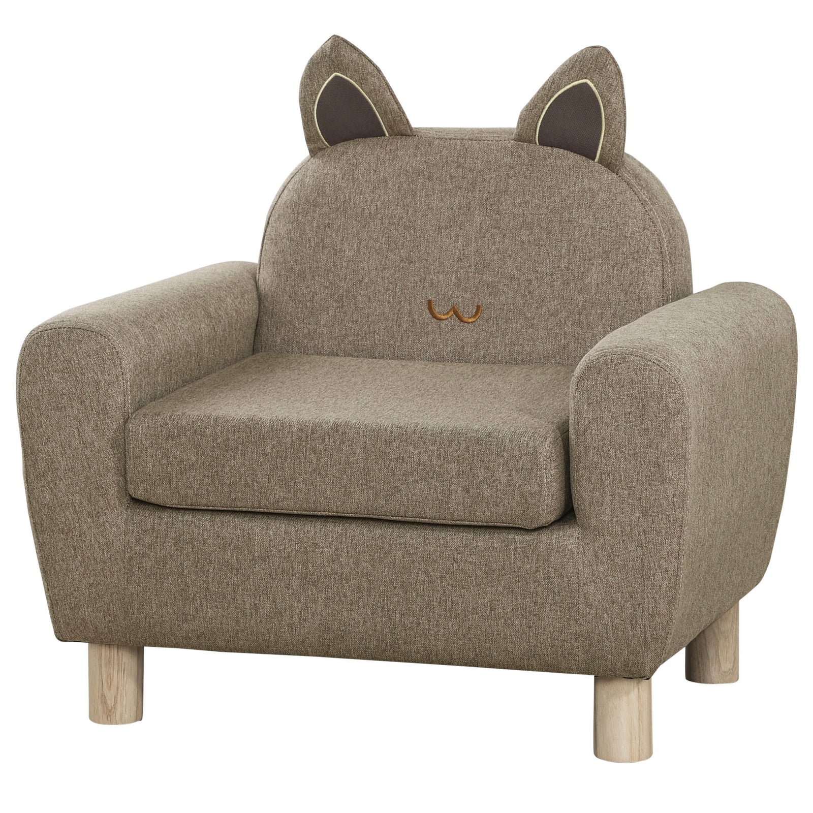 Kids Sofa Toddler Chair Children Armchair Ear Modeling For Bedroom Brown
