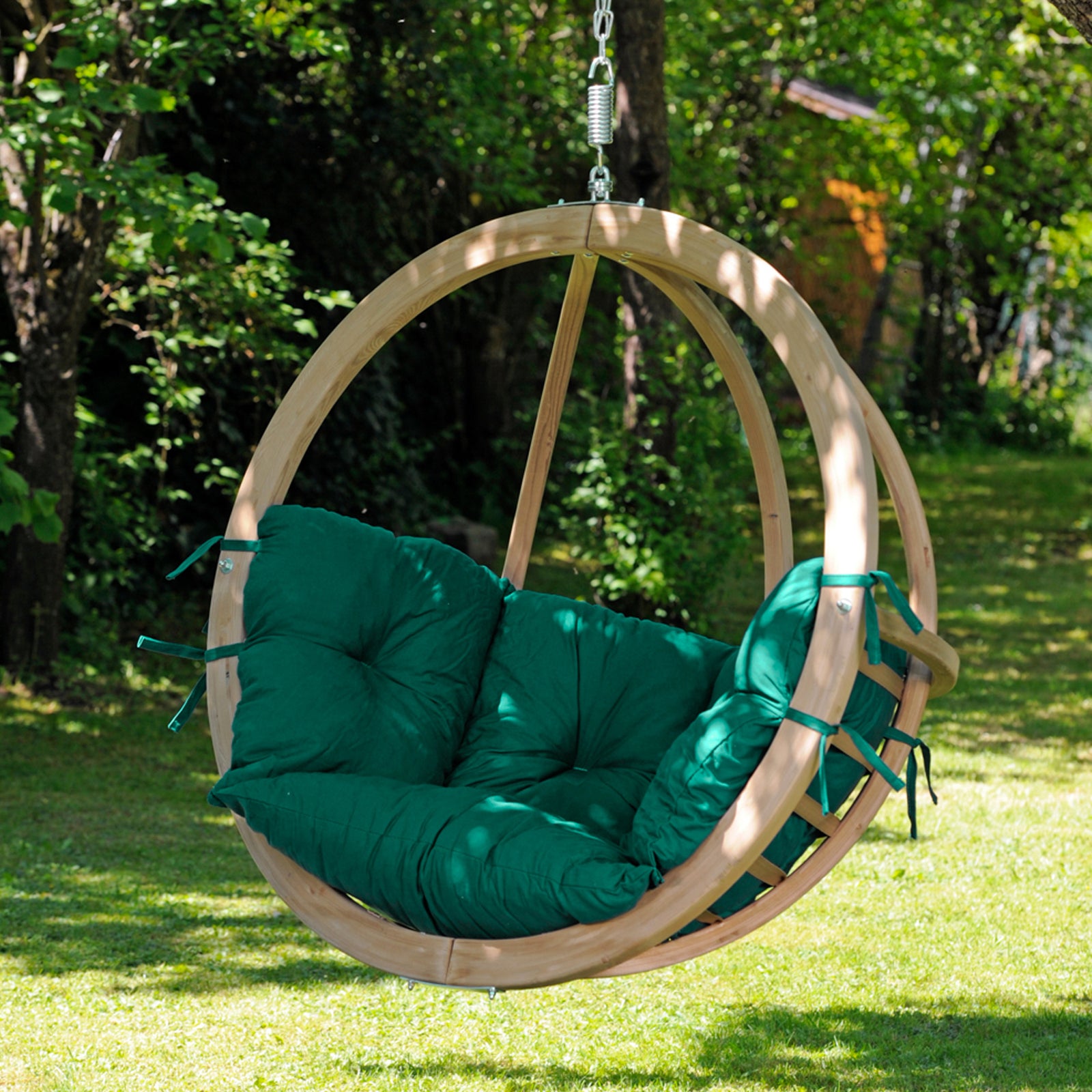 Globo Single Seater Chair Indoor Hanging Set Verde