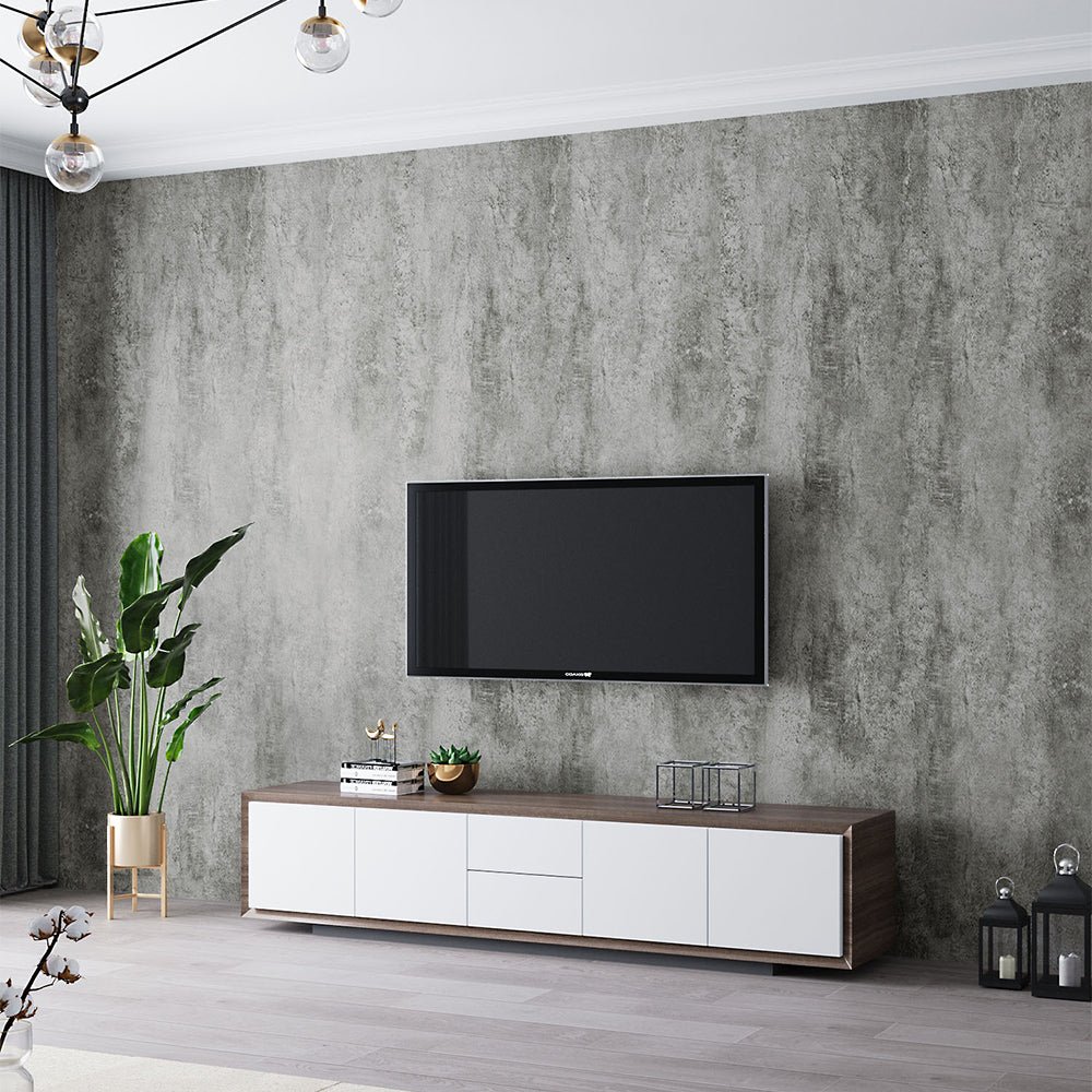 Grey Industrial Cement Pvc Wallpaper Self Adhesive