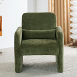 Chenille Modern Accent Chair With Lumbar Pillow | Green