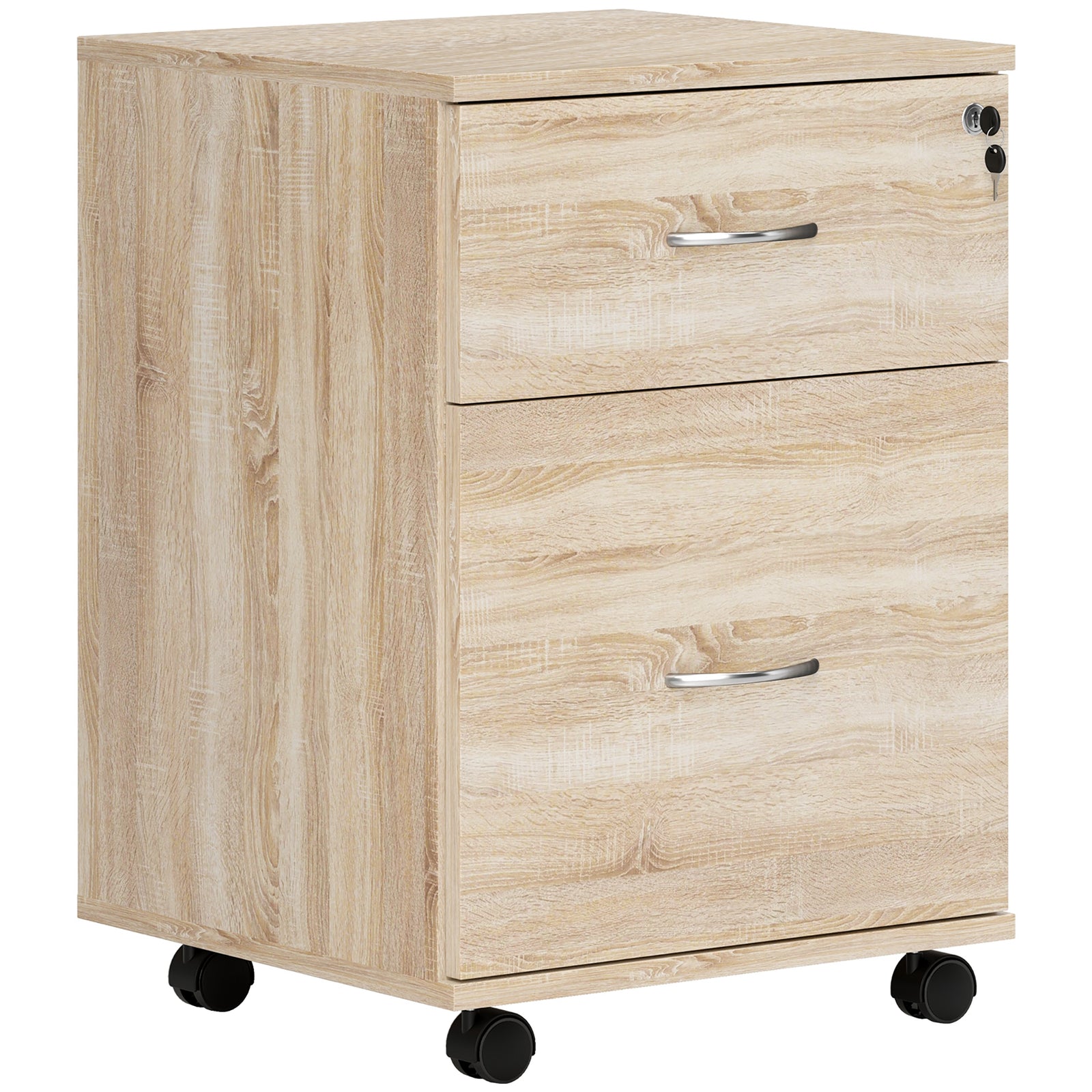 Pedestal Office Mobile Filing Cabinet 2 Drawer Lockable | Yellow