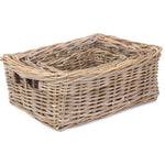 Rattan Shallow Kubu Grey Rattan Rectangular Basket | Gray