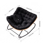 Modern Rocking Chair with Cushion – Large | Black