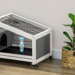 Rabbit Cage With Water Bottle, Wheels, Plastic Slide-out Tray 
Dark Grey