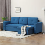3 Seater Sofa Bed Convertible Pull Out Sofa With Storage | One Size | Dark Blue