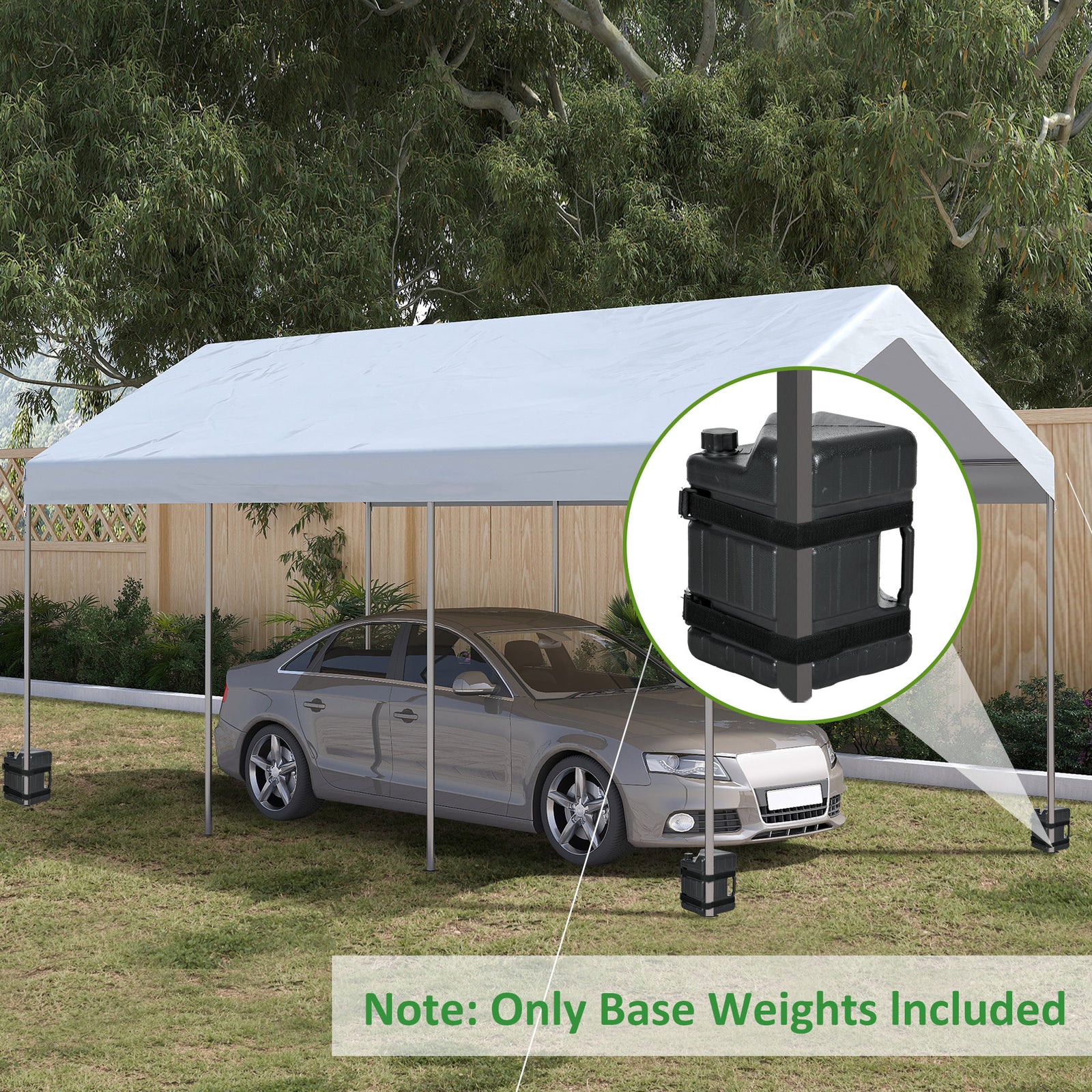 Gazebo Weights Set Of 4, Hdpe Water Or Sand Filled W/ Straps
