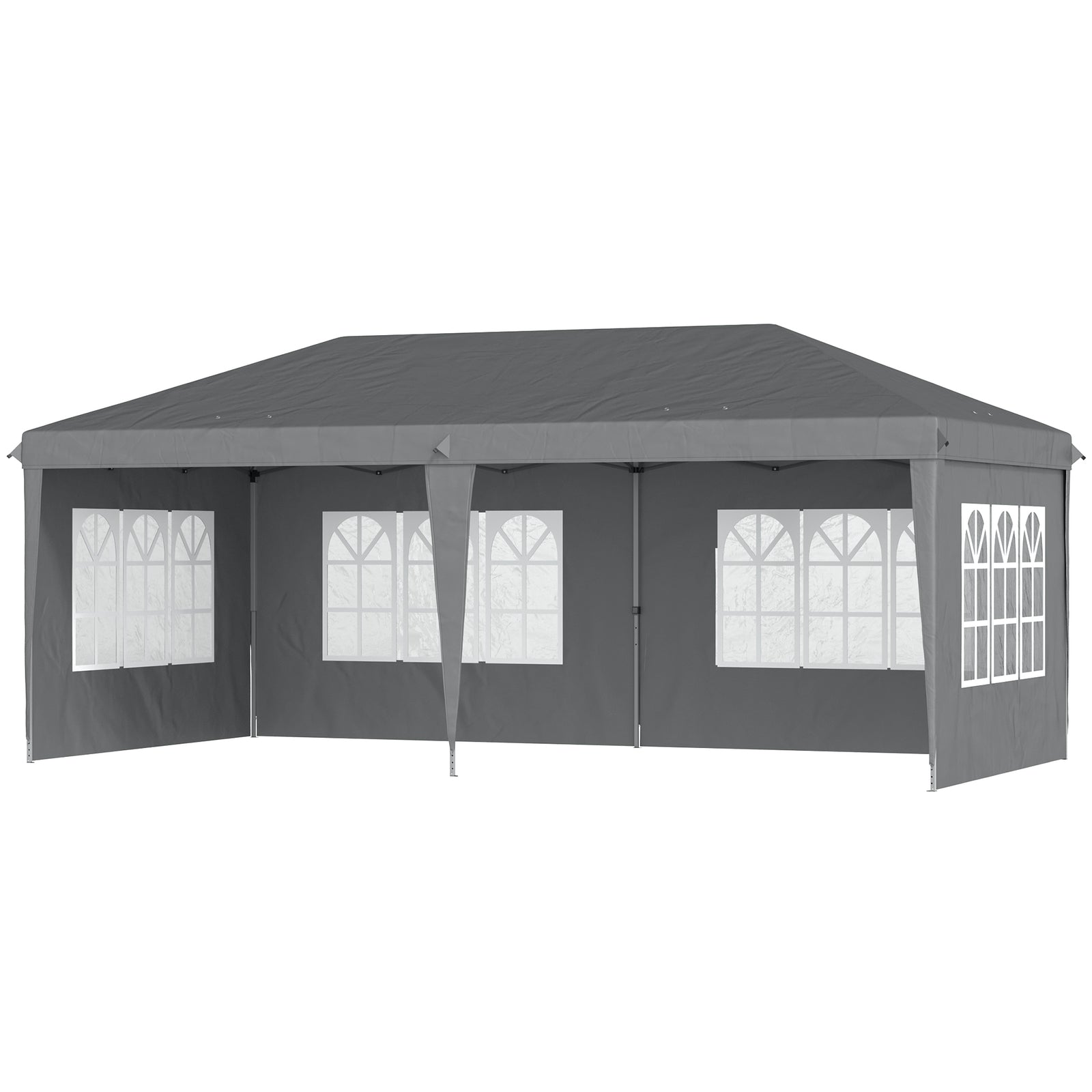 3 X 6m Garden Pop Up Gazebo, Height Adjustable | Grey