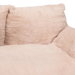 90cm W Plush Pet Sofa Bed – Crystal Fleece With Pearl Cotton Filling, Non-slip, Removable & Washable Cover | Light Brown
