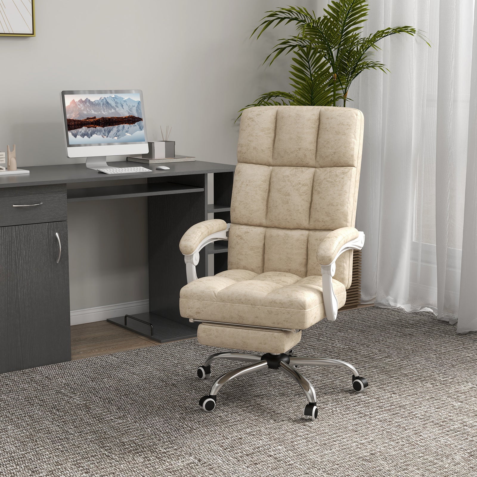 Massage Office Chair Desk Heat | Beige