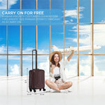 55x40x20cm Lightweight Luggage Overhead Cabin Hard Shell Cabin Suitcase 60+ Airlines Approved - Carry On Case - 4 Wheels | Cabin | Burgundy