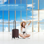 55x40x20cm Lightweight Luggage Overhead Cabin Hard Shell Cabin Suitcase 60+ Airlines Approved - Carry On Case - 4 Wheels | Cabin | Burgundy