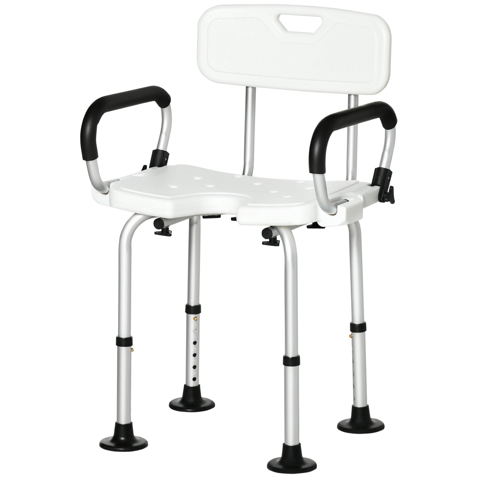 Adjustable Shower Stool With Suction Foot Pads For Elderly