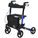 4 Wheel Rollator Walker With Seat And Bags Adjustable | One Size | Blue