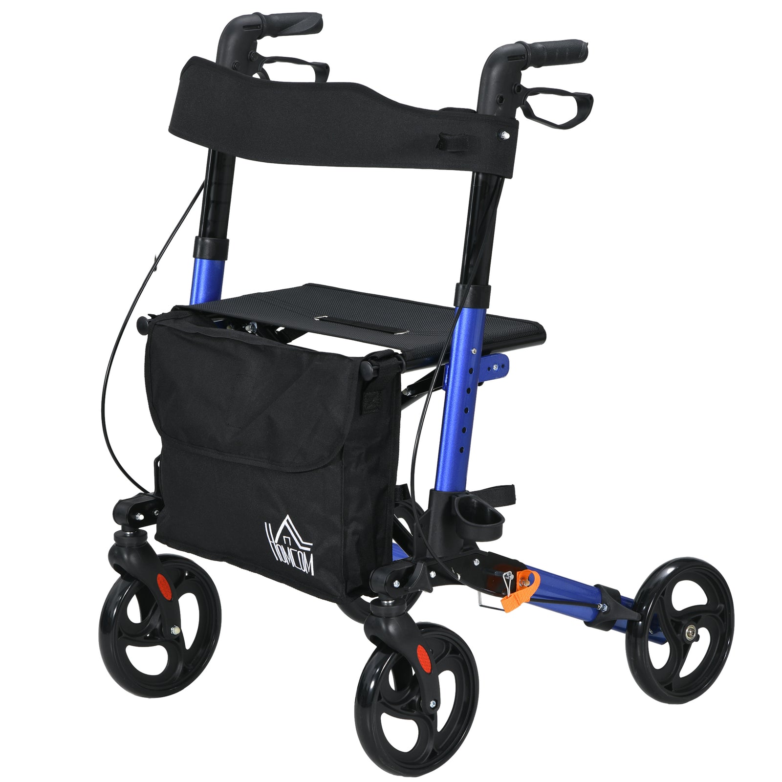 4 Wheel Rollator Walker With Seat And Bags Adjustable | One Size | Blue