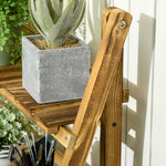 Flower Stand Plant Display Rack 3-tier Foldable Wood Garden | Large | Brown