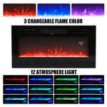 Recessed Electric Fireplace Tv Stand With Remote Control | Black
