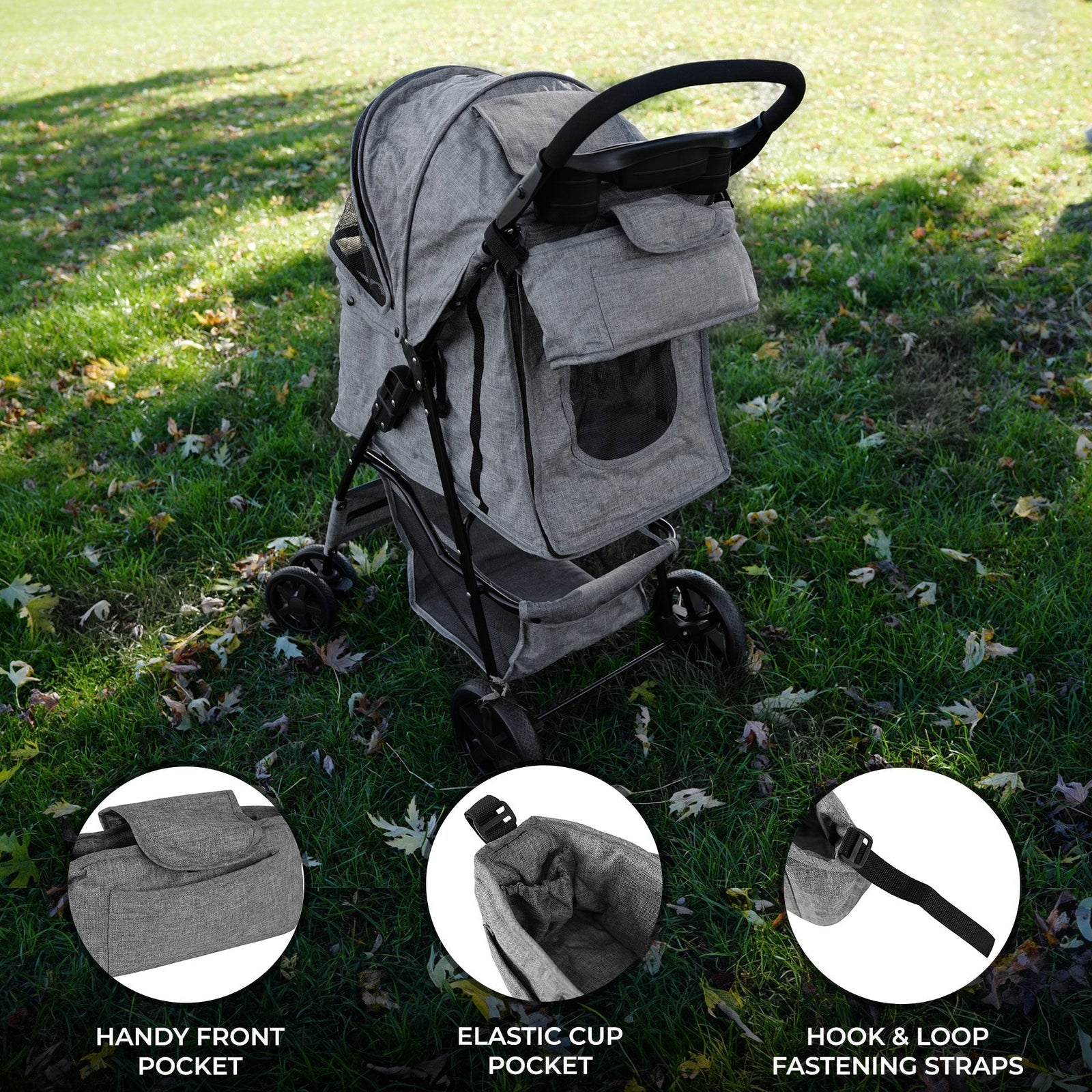 Pet Stroller Caddy Bag | Grey