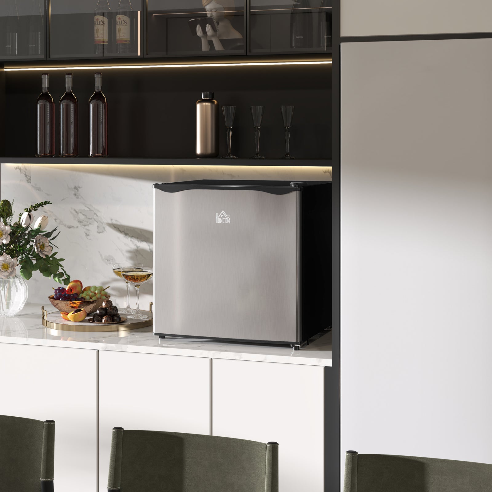 Mini Fridge With Chiller Box, Silver