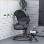 Hanging Egg Chair With Cushion And Retractable Canopy
