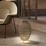 Rattan Solar Lamp, Auto On/off Garden Lantern | Gray