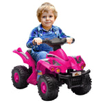 6v Kids Electric Quad Bike With Music, Forward Function | Pink