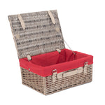Wicker 40cm Antique Wash Picnic Basket | Red
