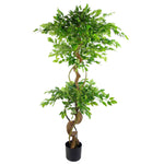 Twisted Trunk Artificial Japanese Fruticosa Style Ficus Tree 150cm
