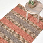 Multicolour Striped Jute Rug | 200cm | Orange