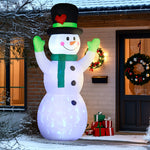 10ft Inflatable Snowman With Black Hat Green Scarf Garden