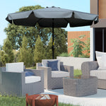2.7m Patio Umbrella With Crank Garden Parasol | Grey