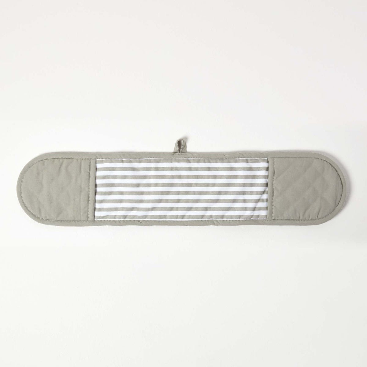 Grey Stripe Cotton Double Oven Glove
