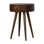 Solid Wood Nordic Chestnut Circular Bedside