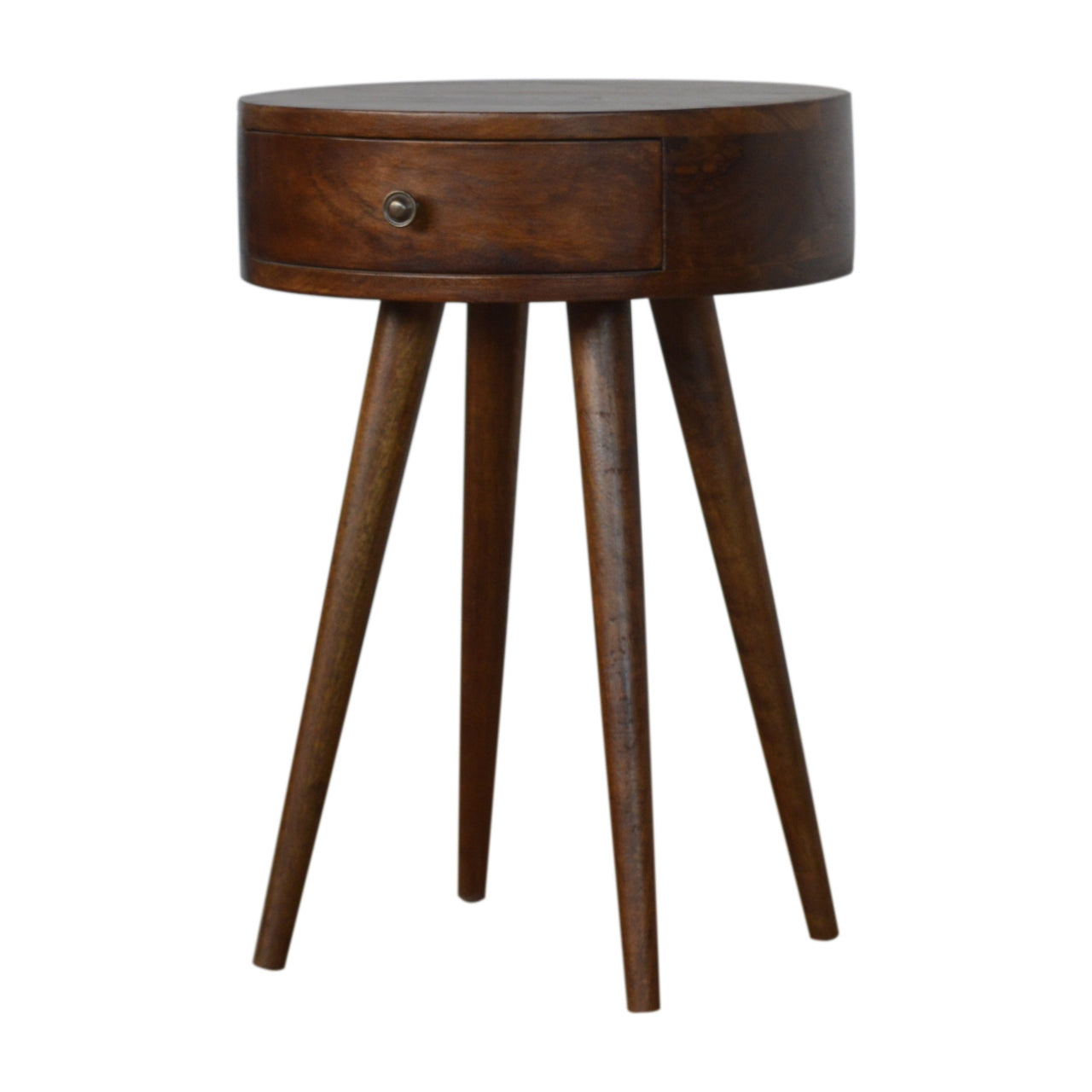 Solid Wood Nordic Chestnut Circular Bedside