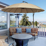 3m Cantilever Shanghai Parasol W/ Crank & Cross Base | Beige