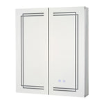 60cm X 70cm Rectangular Led Bathroom Mirror Cabinet With Double Doors, Adjustable Shelves