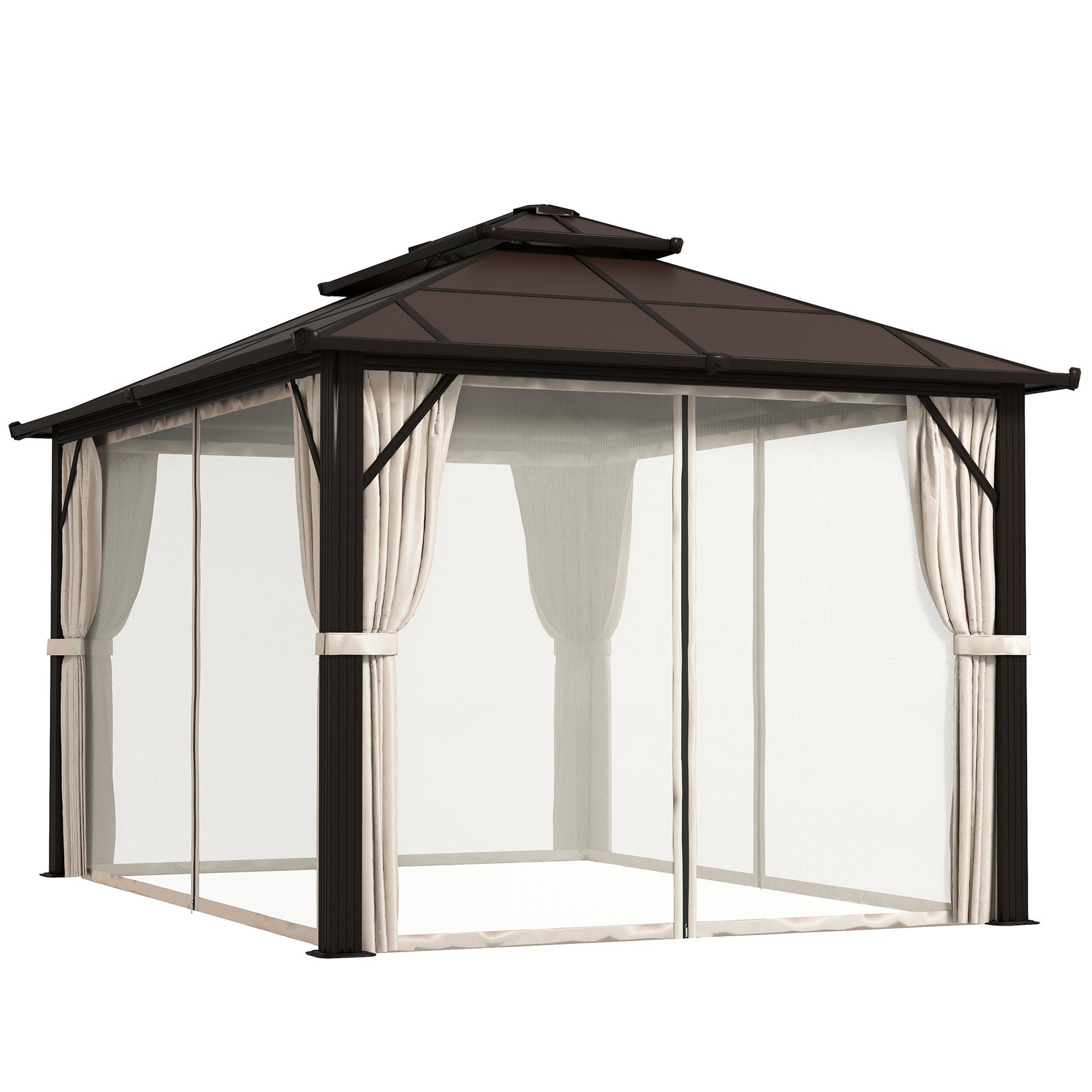 3x4m Hardtop Gazebo With Upf30+ Double Polycarbonate Roof