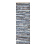Blue Denim Handwoven Striped Chindi Rug | 200cm | Blue