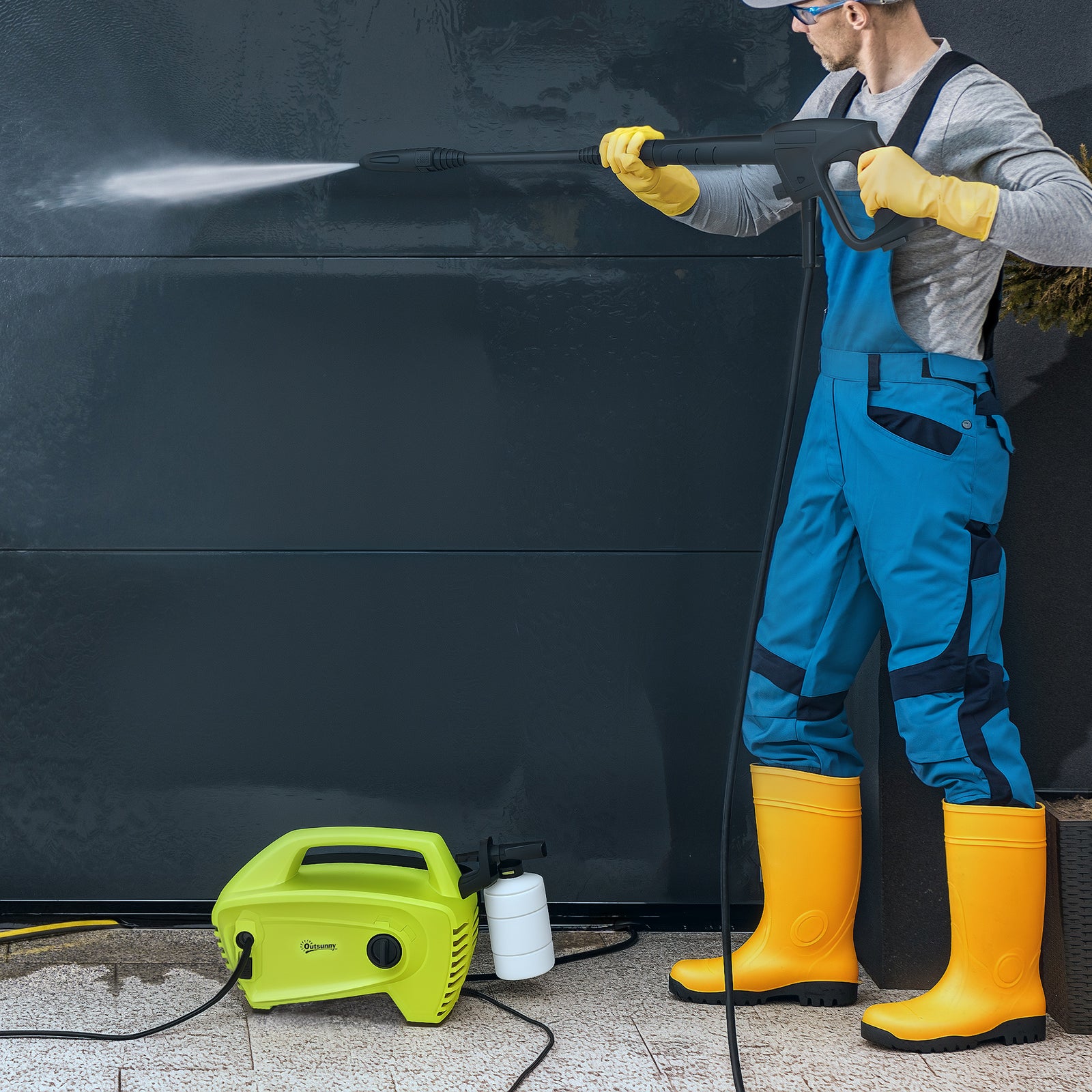 1600w Power Washer 130 Bar Pressure Washer 6m Hose, Nozzle, Green