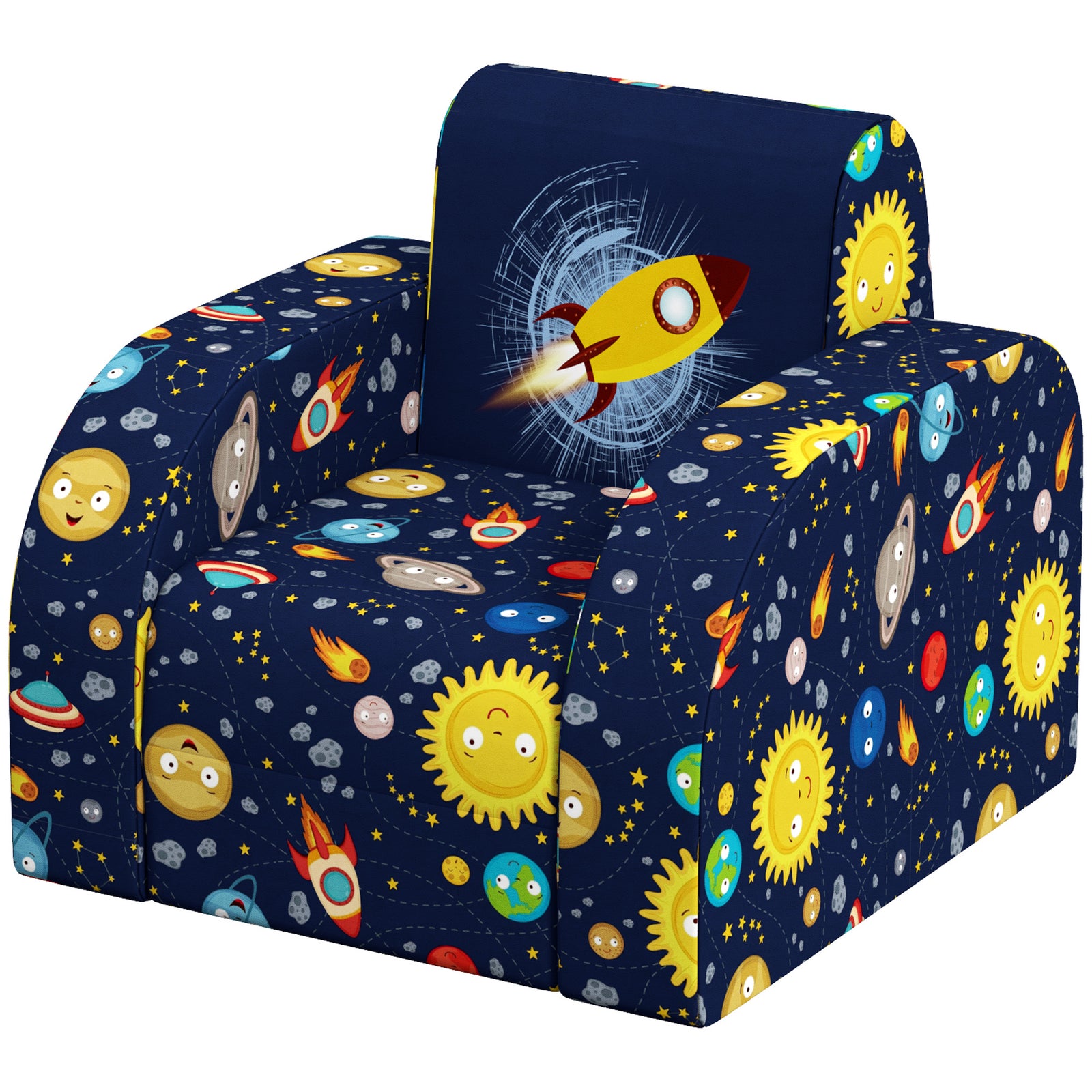 Kids Armchair, Foldable Toddler Chair For Bedroom | Blue