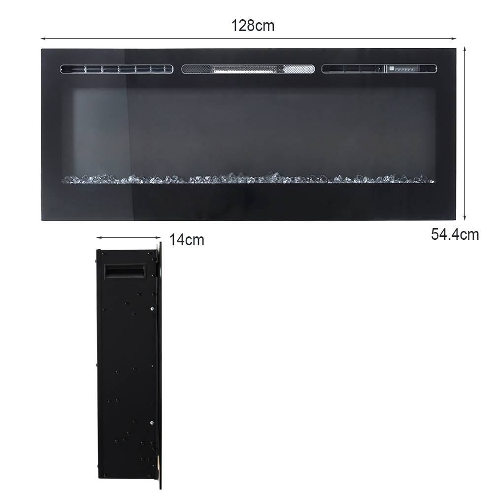 40/50/60-inch Wall Mounted & Recessed Led Electric Fireplace With 12 Flame Colors, Adjustable Brightness & Remote Control | Medium