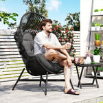 Standing Rattan Garden Egg Chair With Headrest