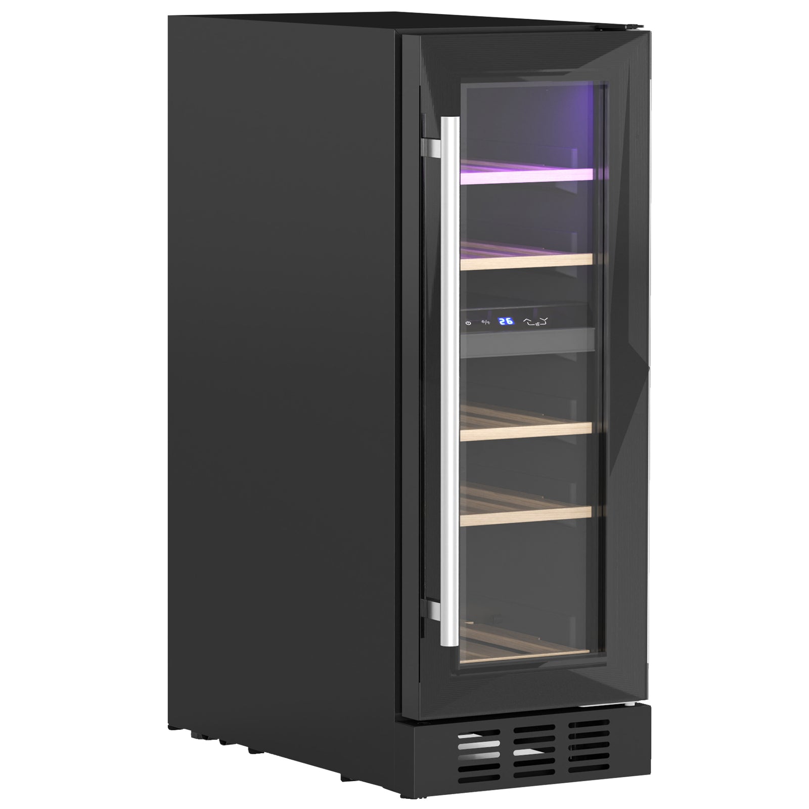 16 Bottle Dual Zone Built-in Wine Cooler Fridge Glass Door