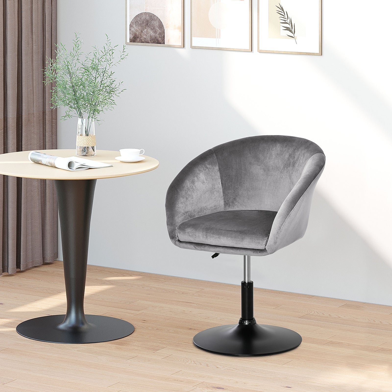 Swivel Bar Stool Fabric Dining Tub Seat