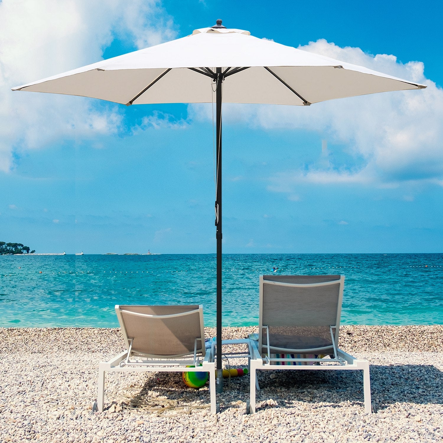 2.8m Patio Umbrella Parasol Outdoor Table Umbrella | Cream